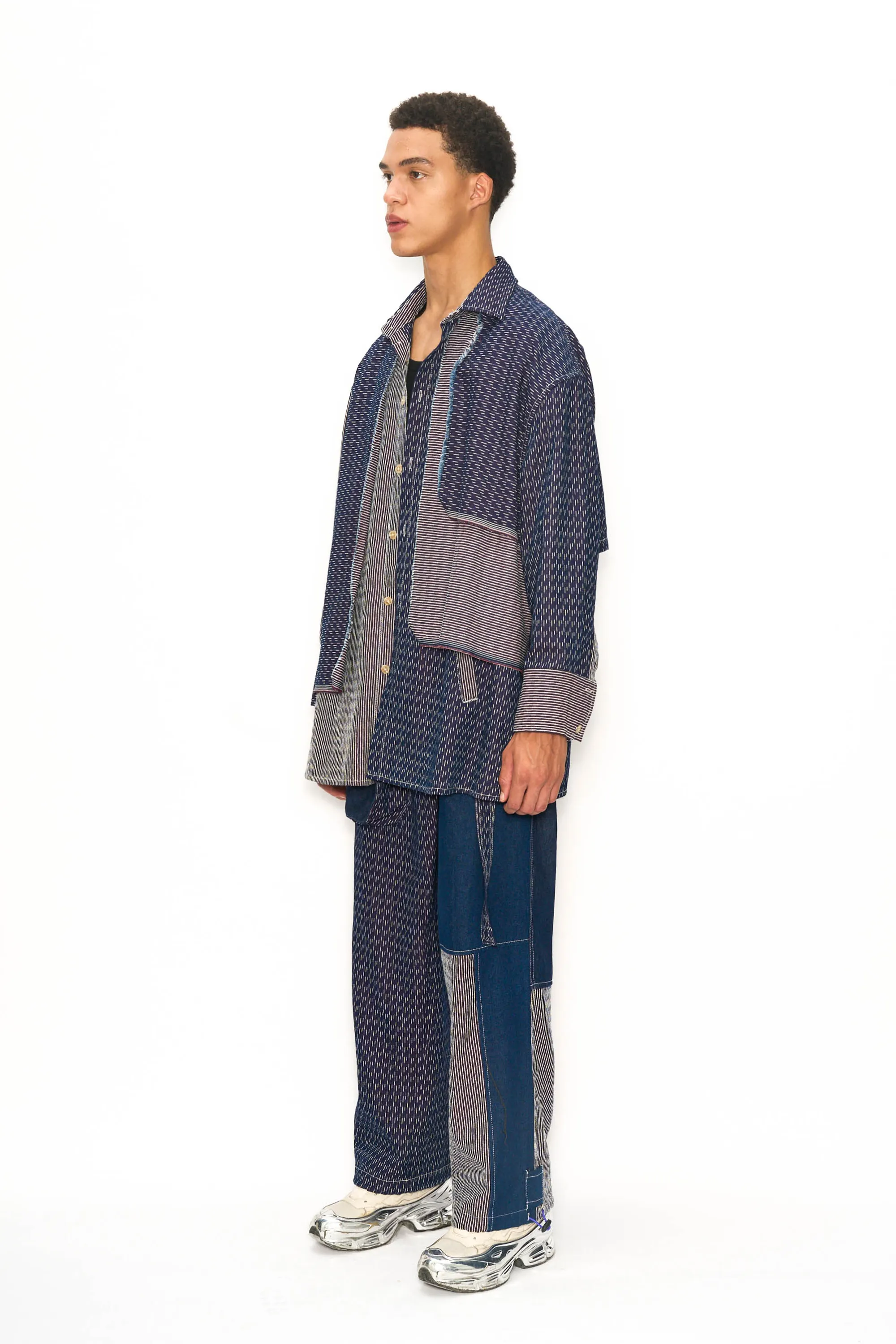 Layered Sashiko Overshirt