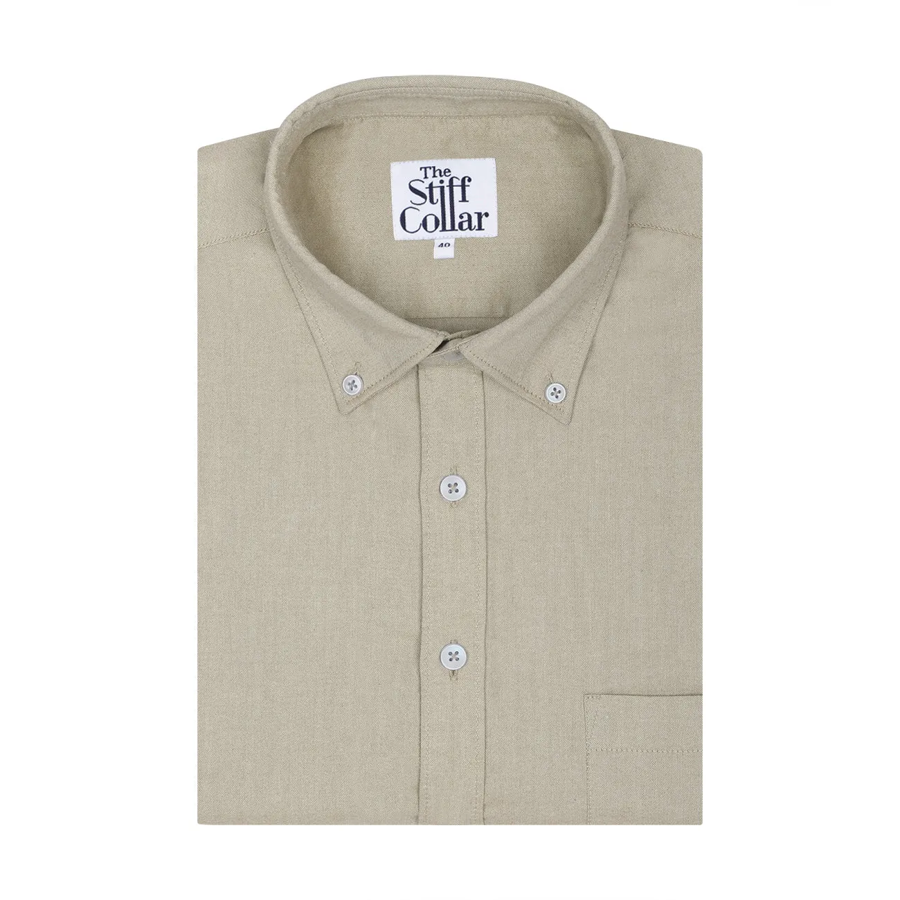 Light Beige Oxford Button Down Cotton Shirt