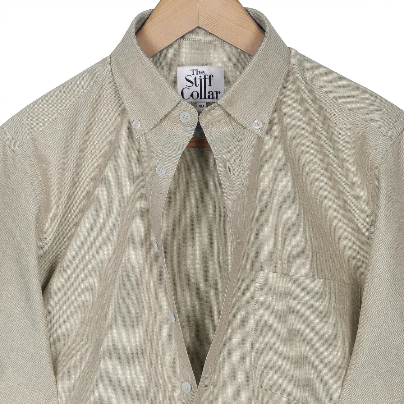 Light Beige Oxford Button Down Cotton Shirt