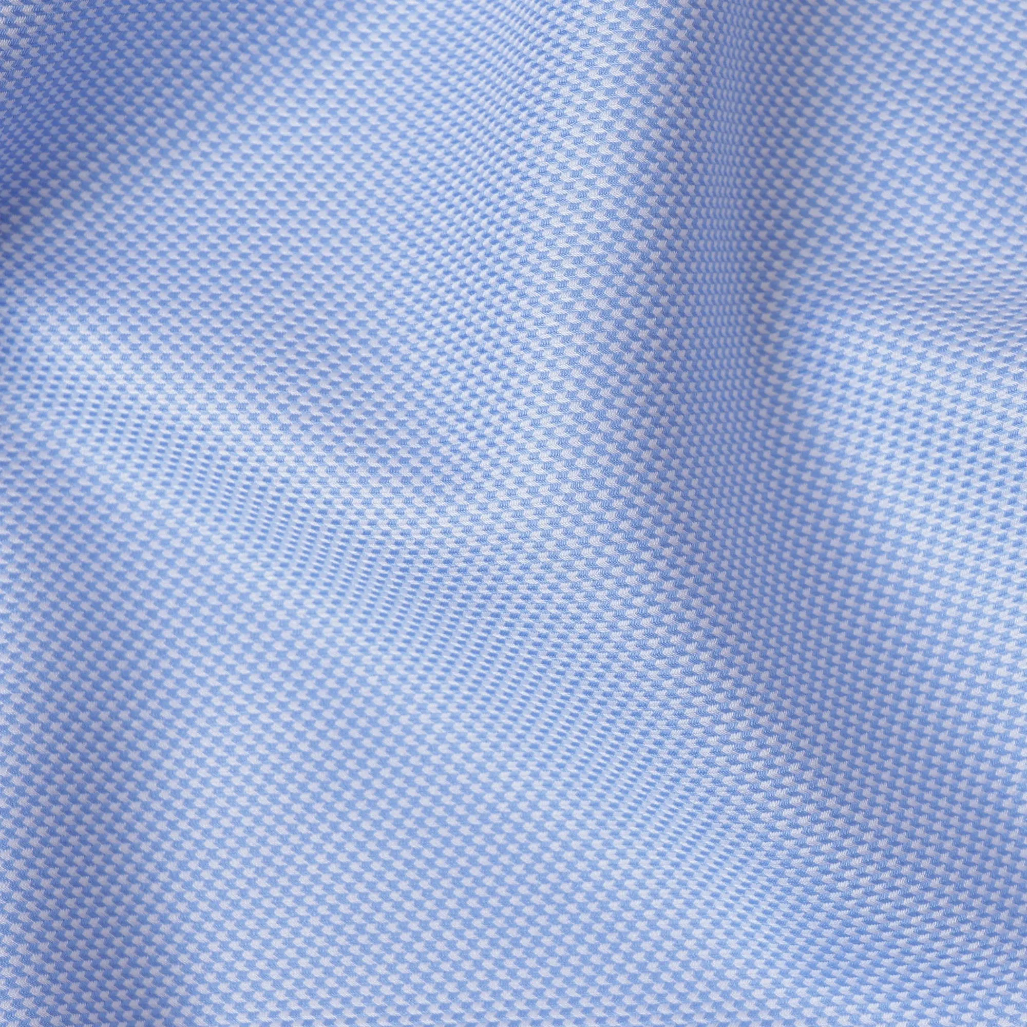 Light Blue and Navy Micro Check 100% Cotton Shirting Fabric, 150 cm Width, Made in Italy-D20483