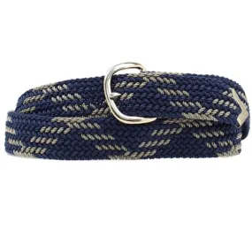 Machine Woven Braided Belt - Navy and Grey 2000608