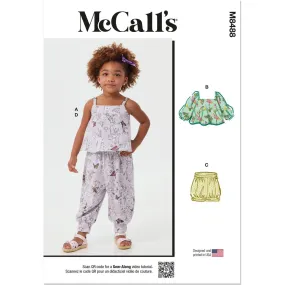 McCall's Pattern M8488 Toddlers' Knit Tops, Shorts and Pants