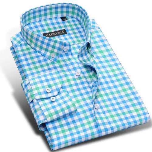 Men Plaid Shirts High Quality Smart Casual Men's Shirts