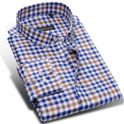 Men Plaid Shirts High Quality Smart Casual Men's Shirts