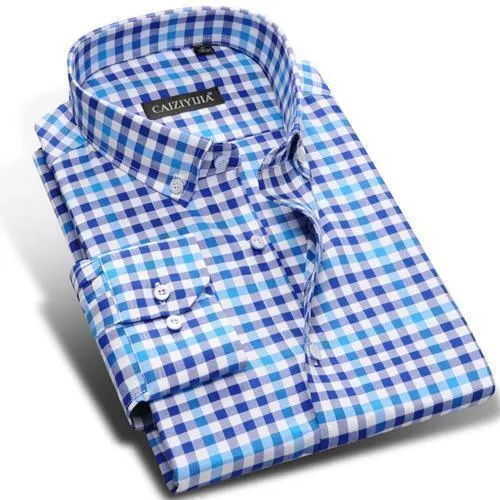 Men Plaid Shirts High Quality Smart Casual Men's Shirts