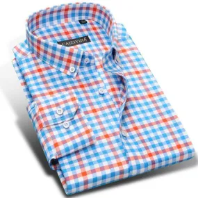 Men Plaid Shirts High Quality Smart Casual Men's Shirts