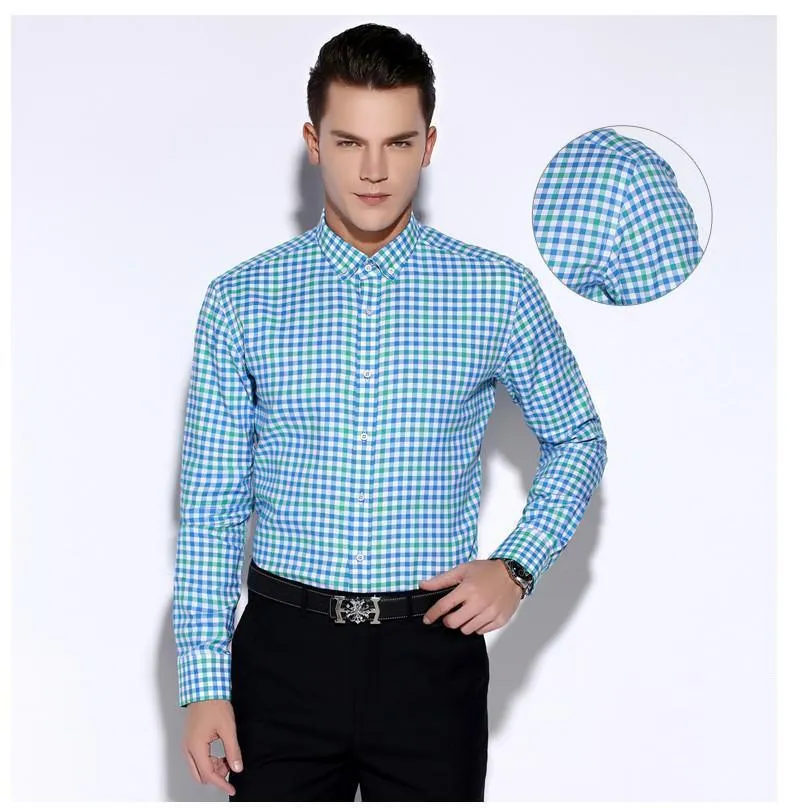 Men Plaid Shirts High Quality Smart Casual Men's Shirts