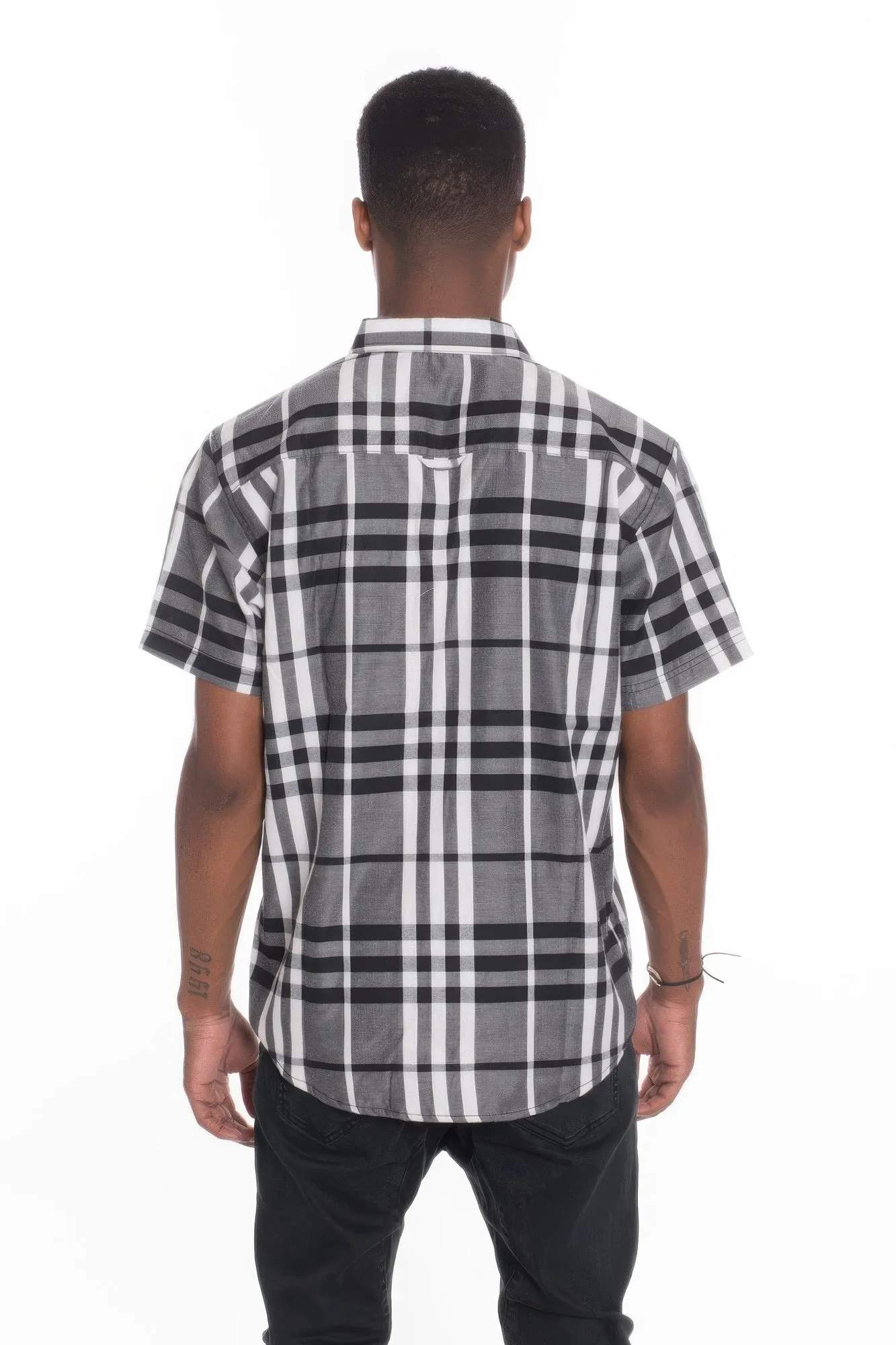 Men's Casual Short Sleeve Checker Shirts