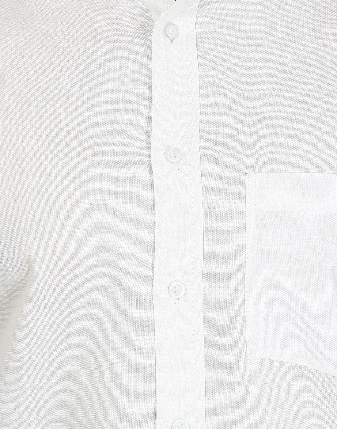 Men's Long Sleeve Button Down Dress Cotton Shirt (White)