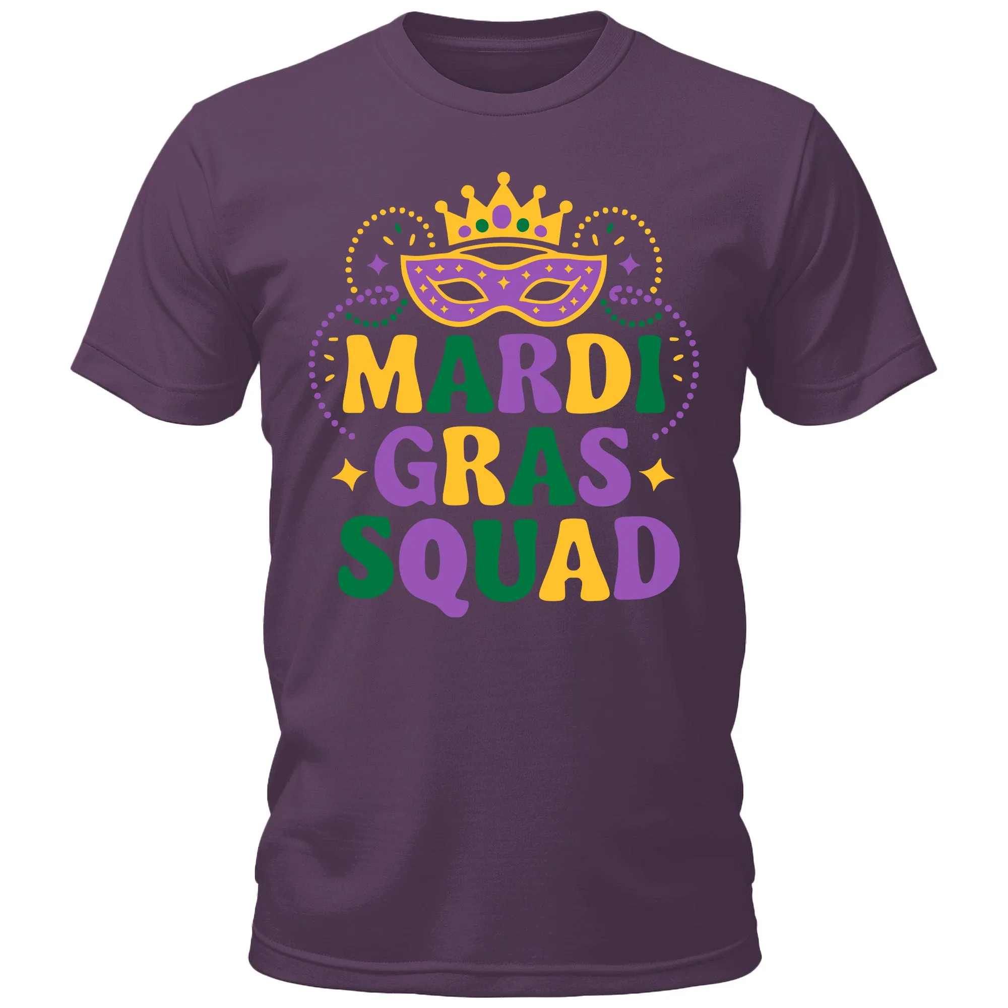 Men's Mardi Gras Squad Letter Print Matching Family T-Shirt