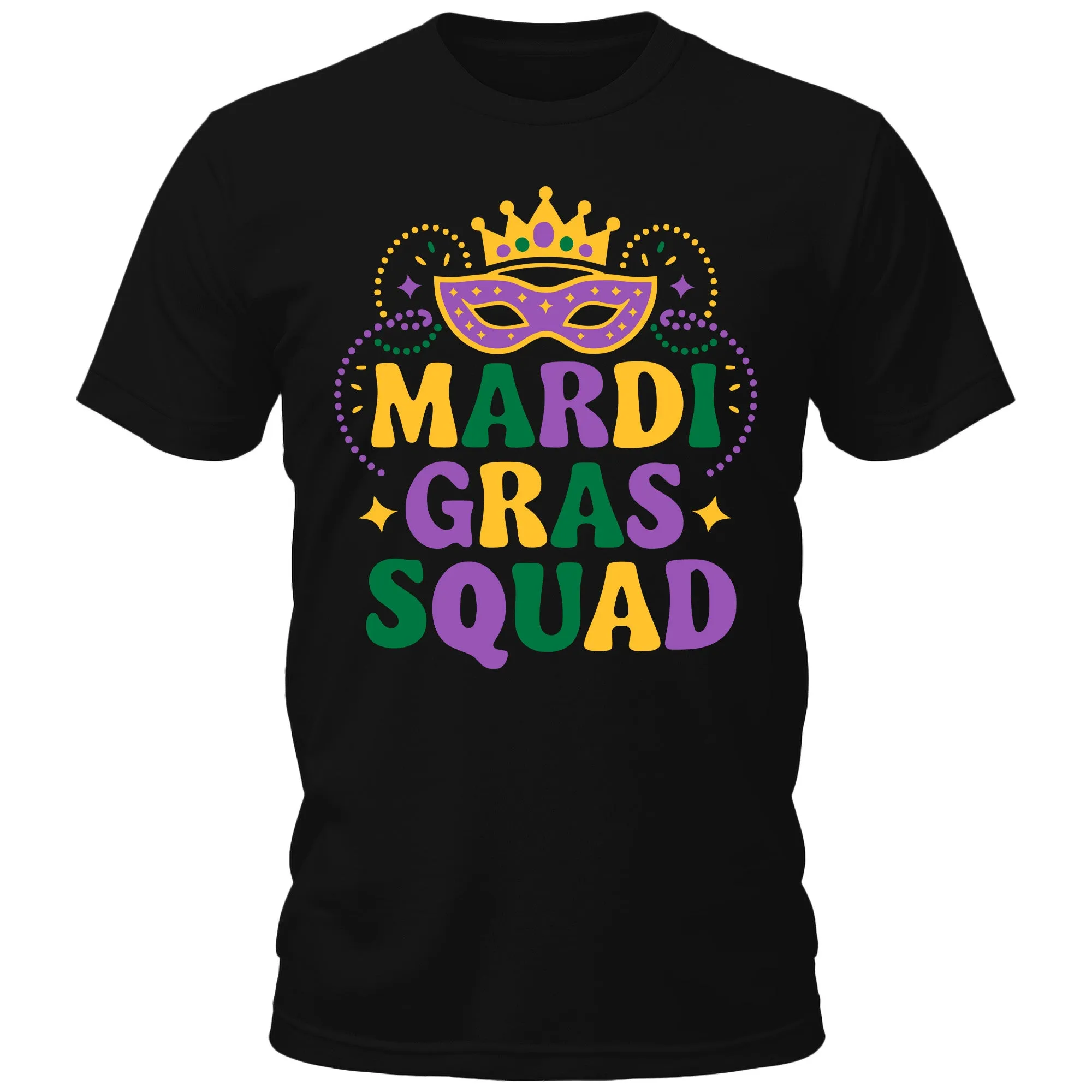 Men's Mardi Gras Squad Letter Print Matching Family T-Shirt