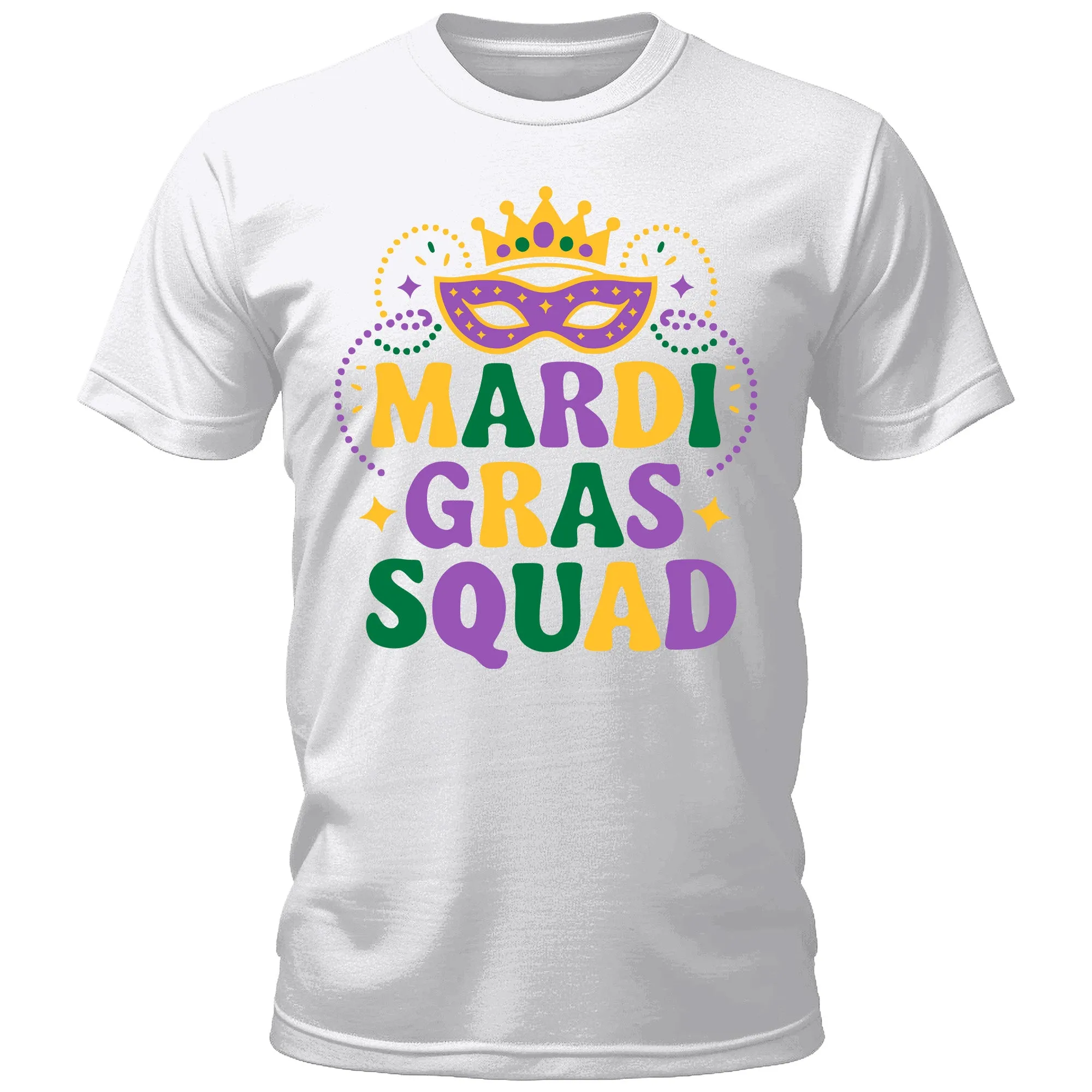 Men's Mardi Gras Squad Letter Print Matching Family T-Shirt