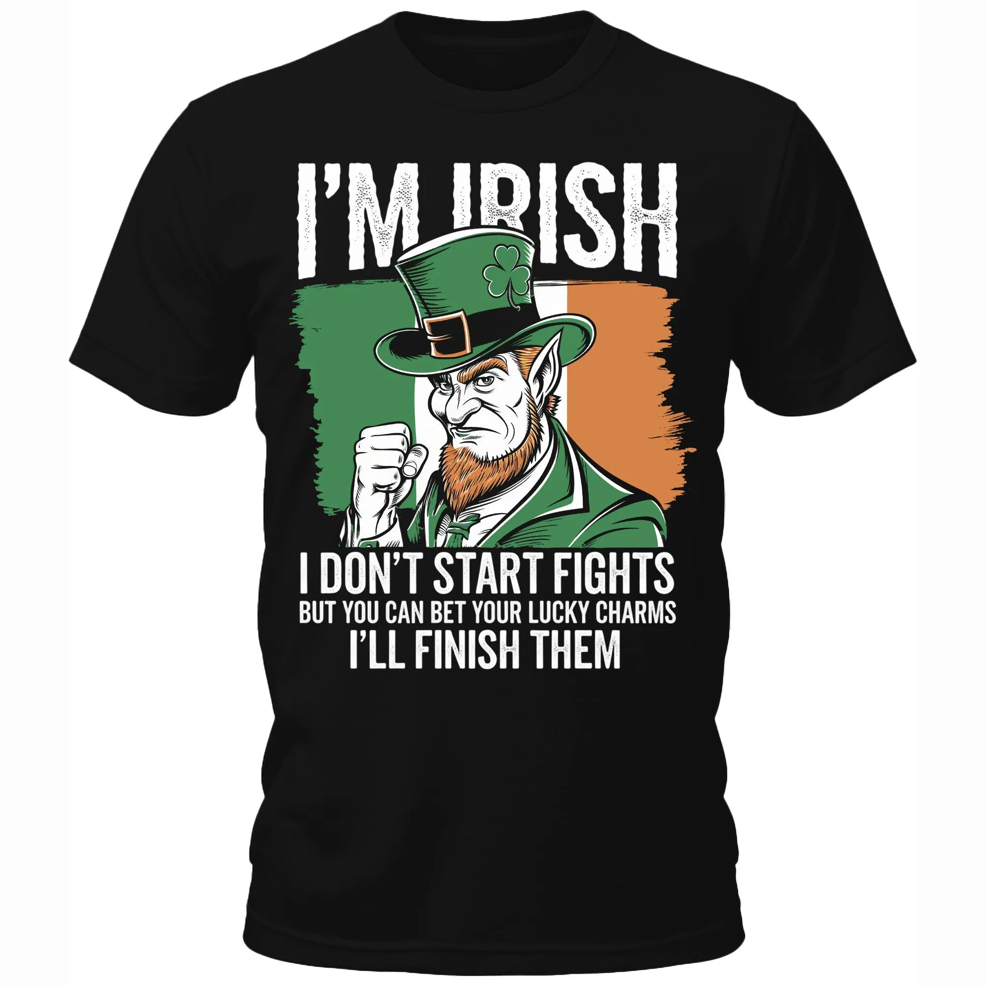 Men's St. Patricks Day Shirt I'm Irish Leprechaun Graphic Tee