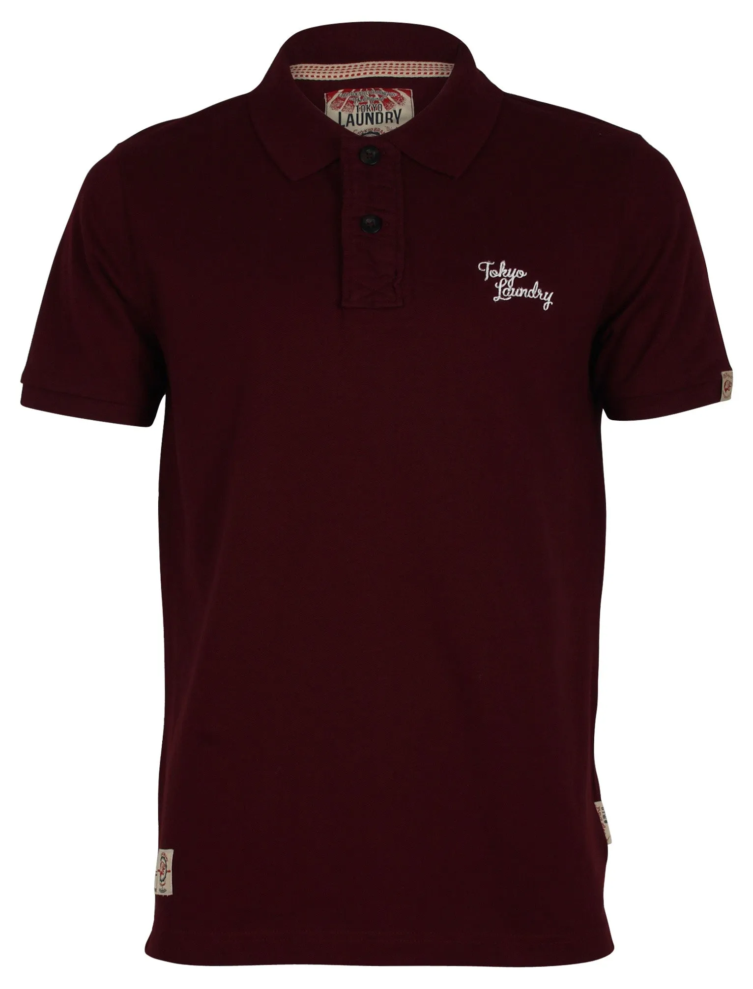 Men's striped undercollar oxblood polo shirt - Tokyo Laundry