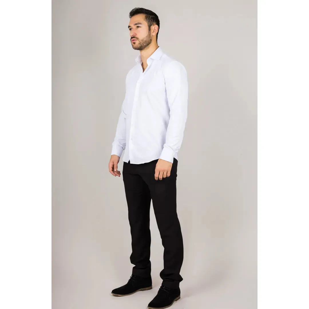 Men's White Double Cuff Oxford Shirt