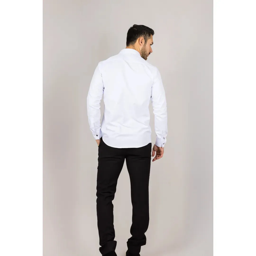 Men's White Double Cuff Oxford Shirt