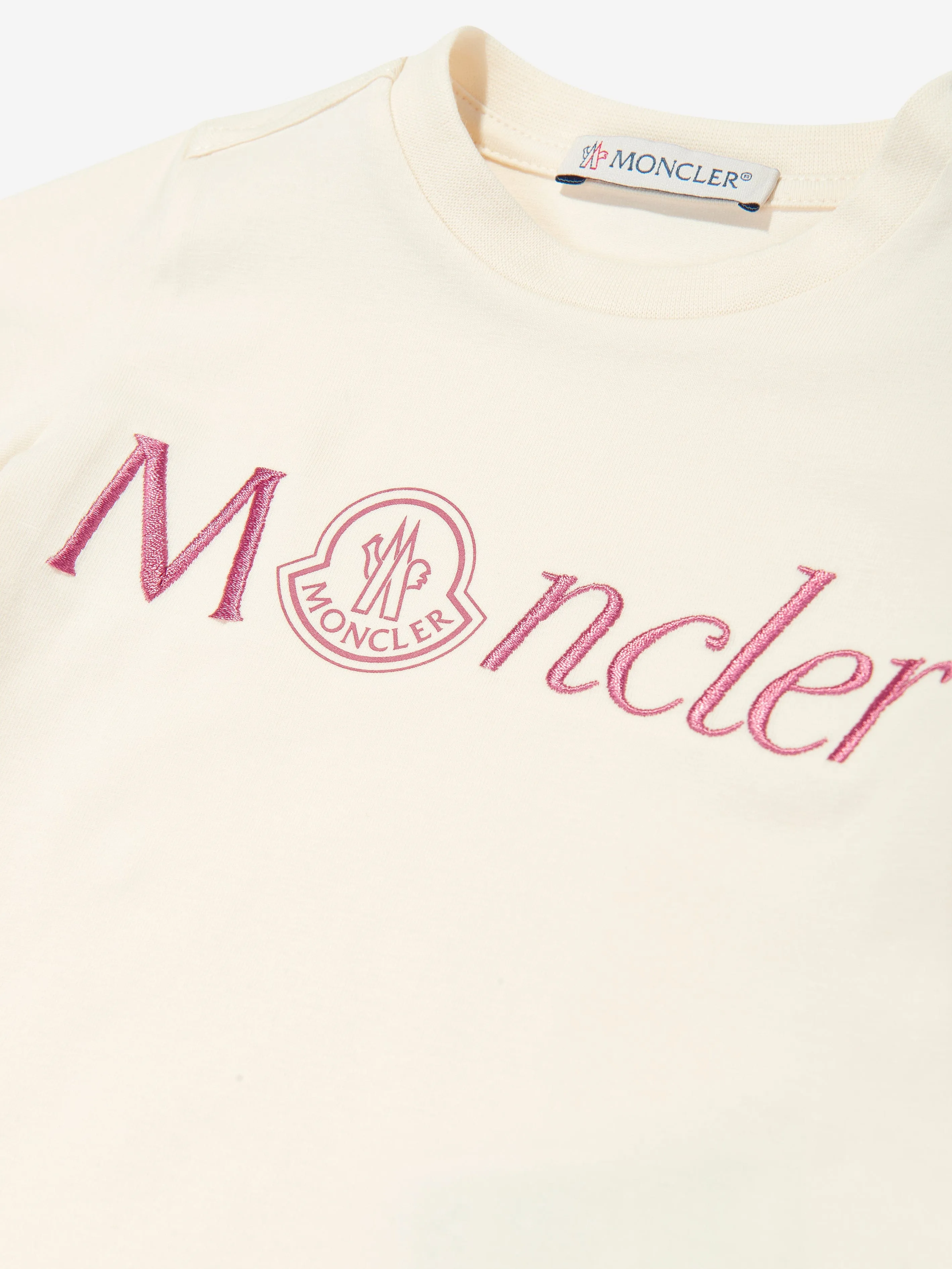 Moncler Enfant Baby Girls Logo T-Shirt in Ivory