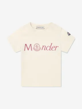 Moncler Enfant Baby Girls Logo T-Shirt in Ivory