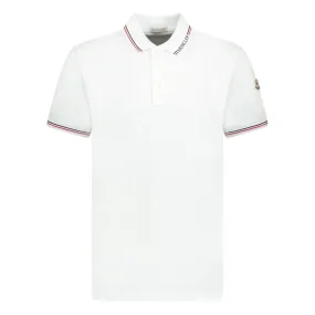 Moncler Logo Patch Polo White