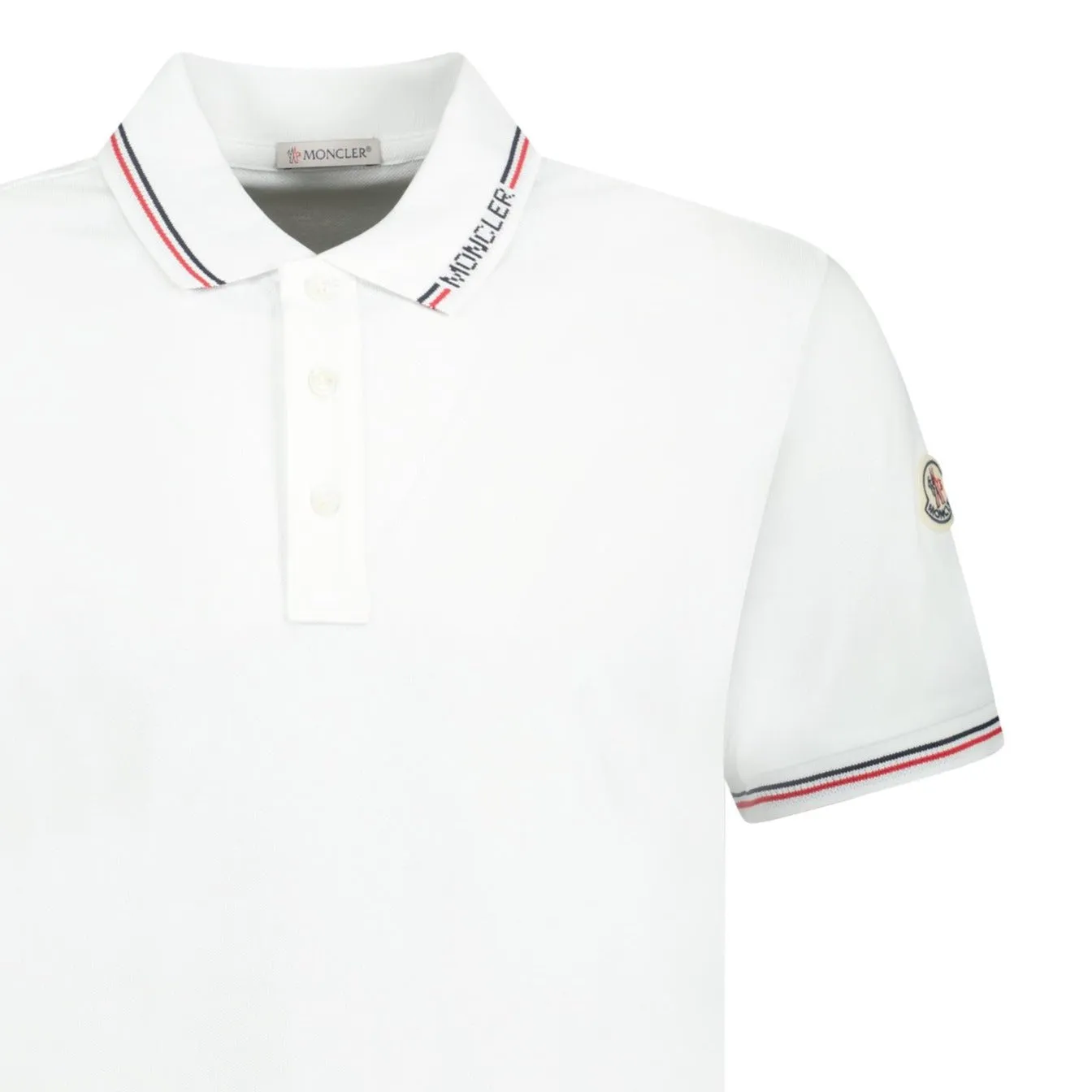 Moncler Logo Patch Polo White