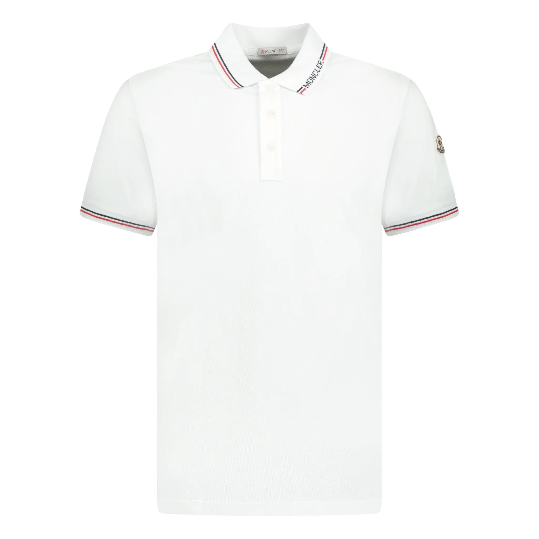 Moncler Logo Patch Polo White