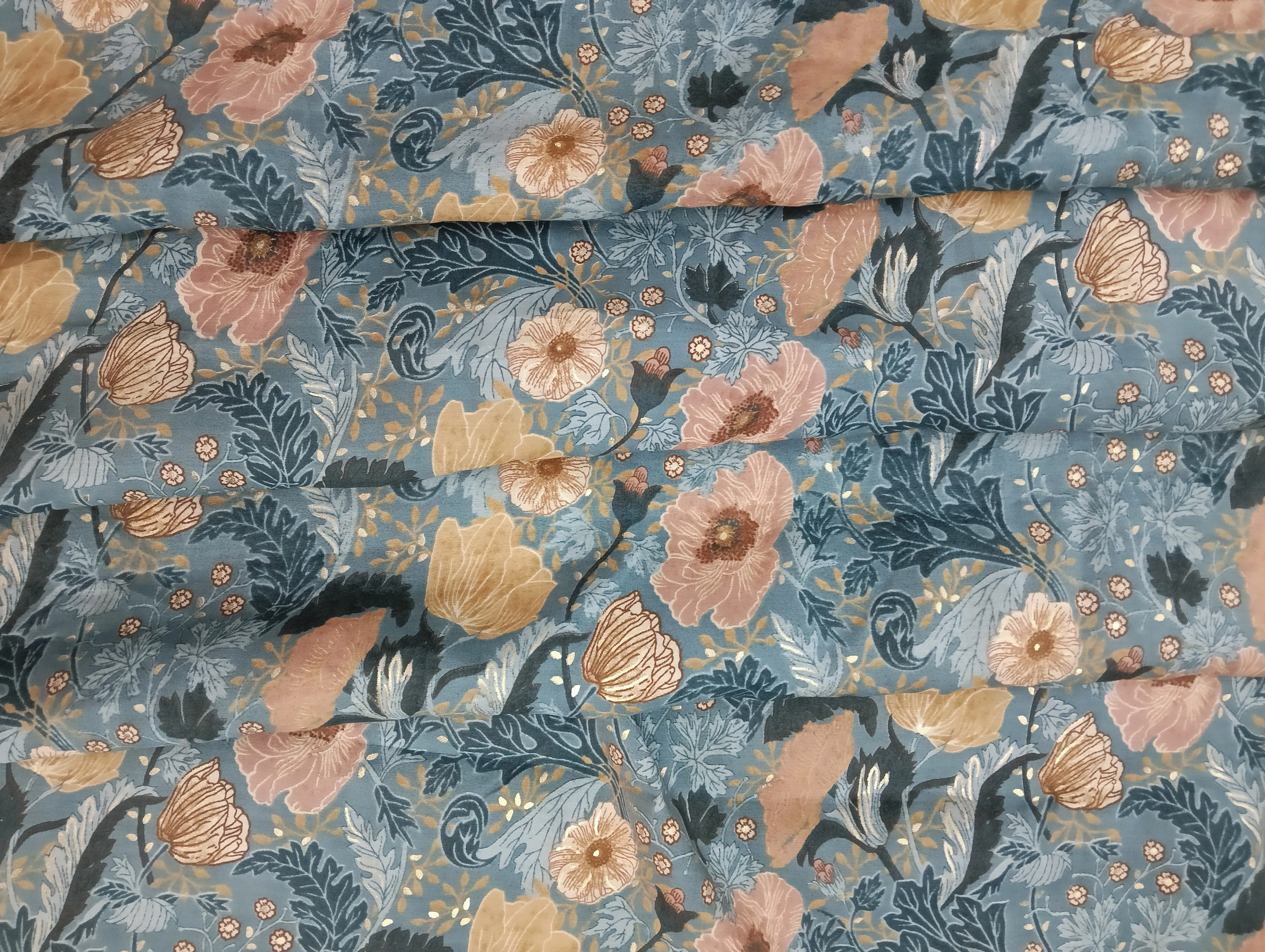 Multicolor Floral Printed Muslin Fabric (Wholsale)