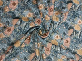 Multicolor Floral Printed Muslin Fabric (Wholsale)