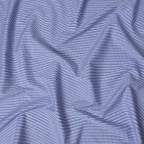 Navy Blue and White Micro Check 100% Cotton Shirting Fabric, 150 cm Width, Made in Italy-D20482