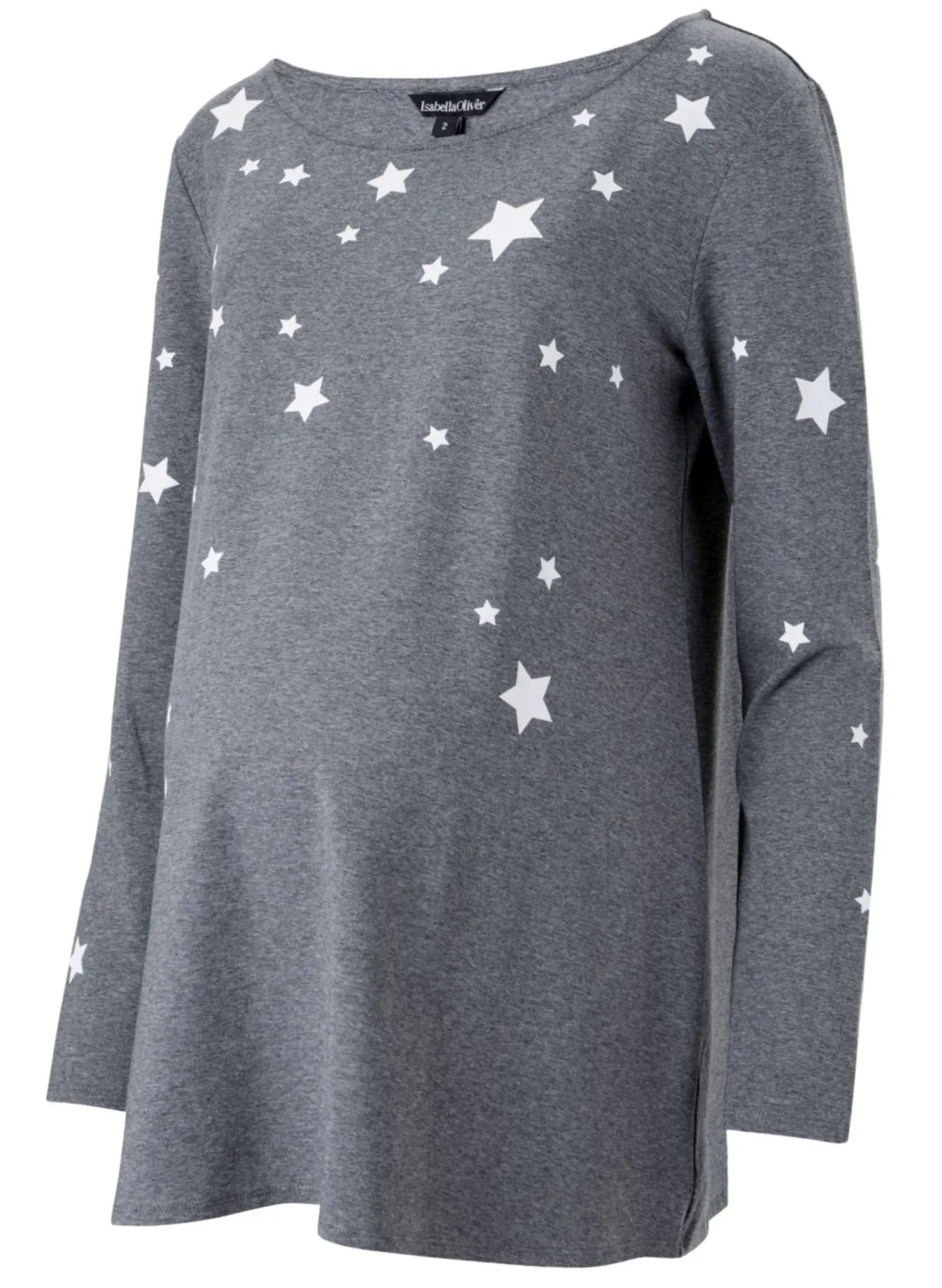 Nikki Maternity Top - Grey White Stars