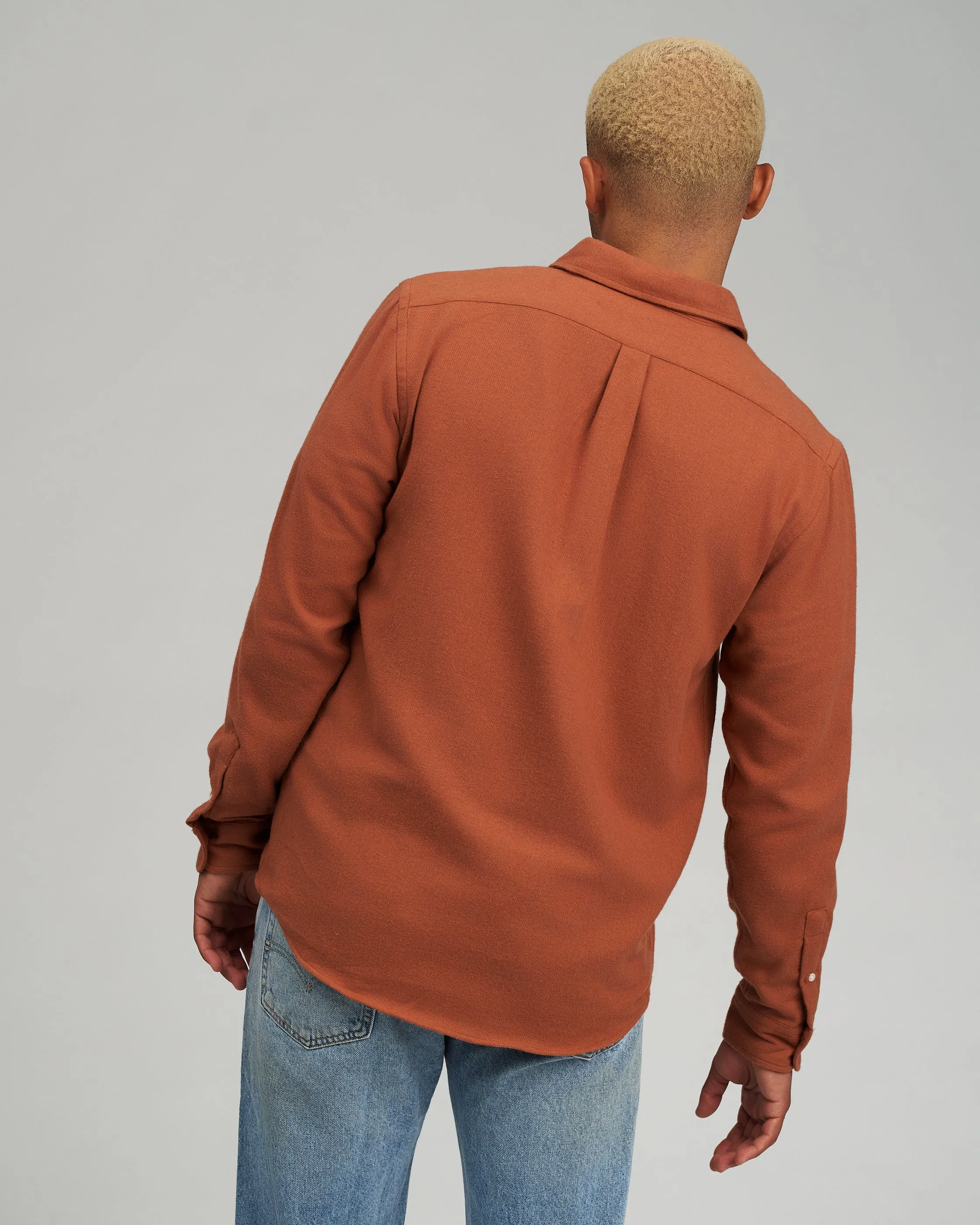 Organic Flannel Shirt - Ginger Brown