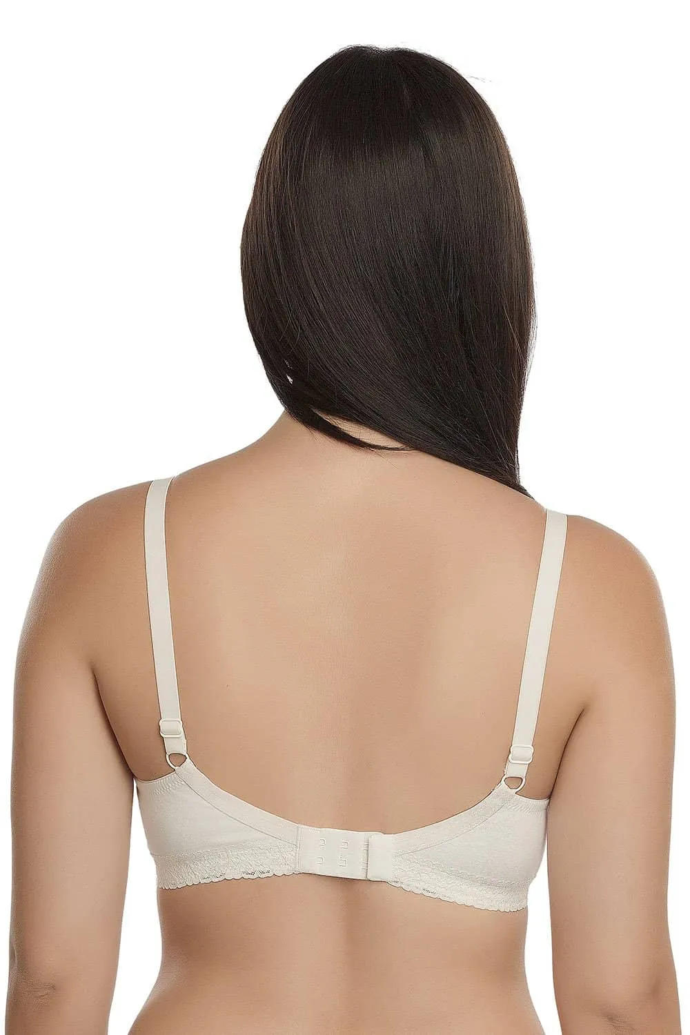 Organic Seamless Laced Bra (Pack of 3)-ISB054-Skin_Skin_M.White-