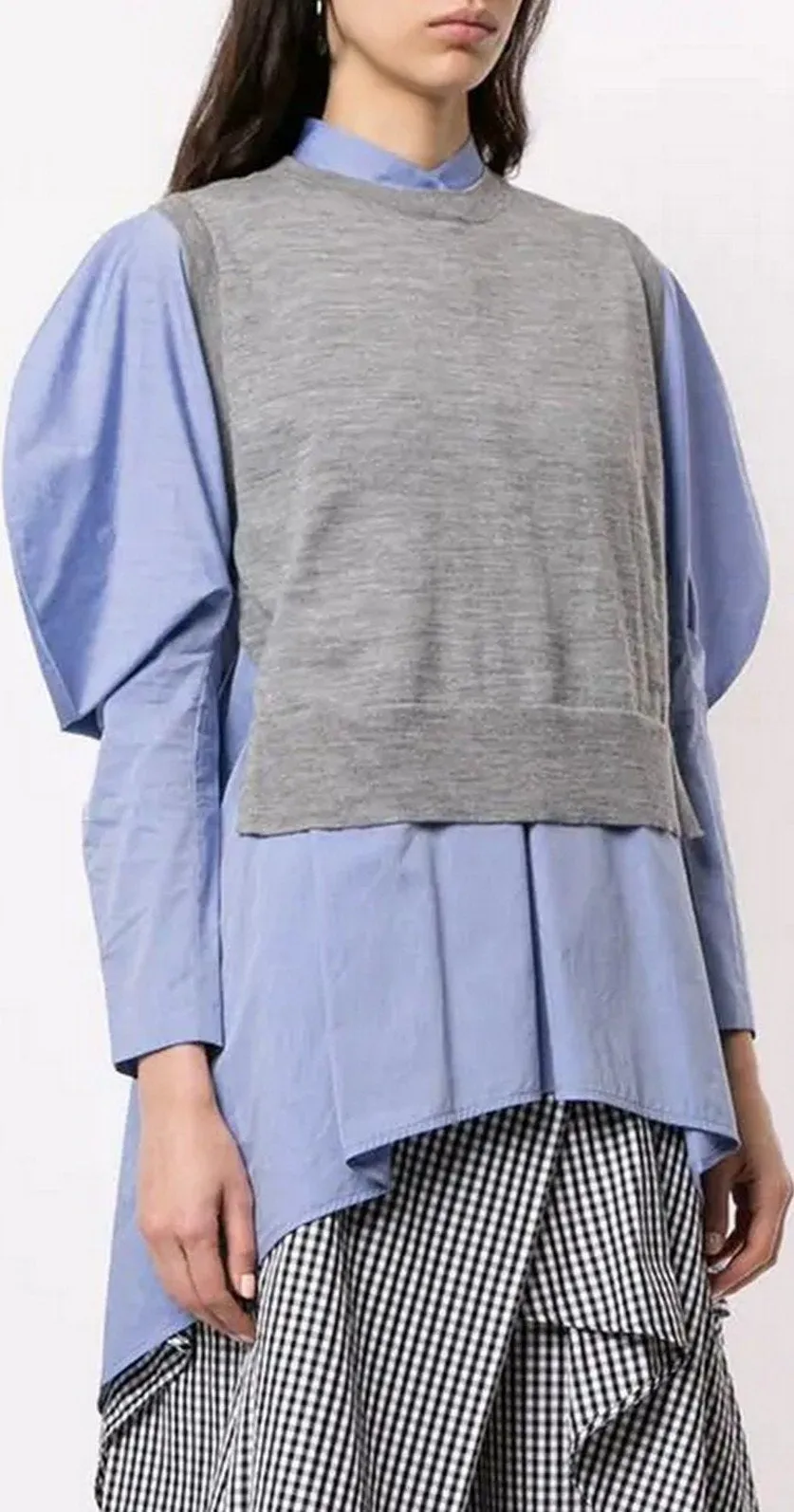 Oversized Layered Shirt, Blue