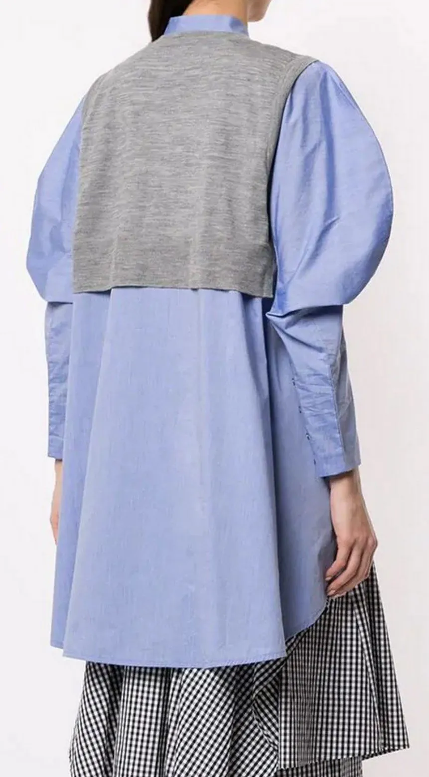 Oversized Layered Shirt, Blue