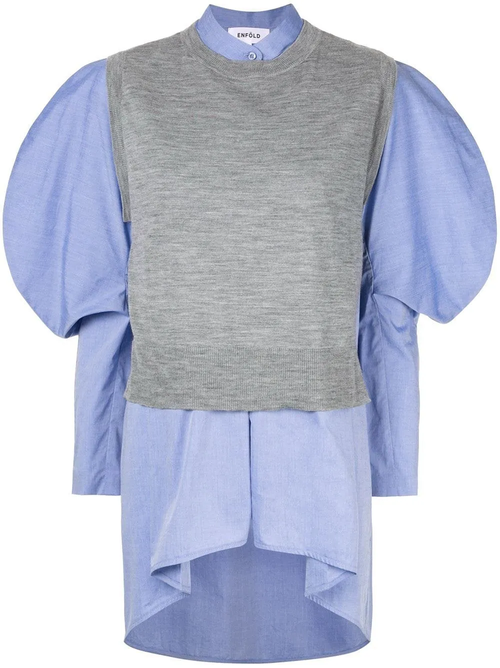 Oversized Layered Shirt, Blue