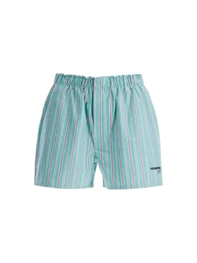 Oxford Striped Cotton Shorts