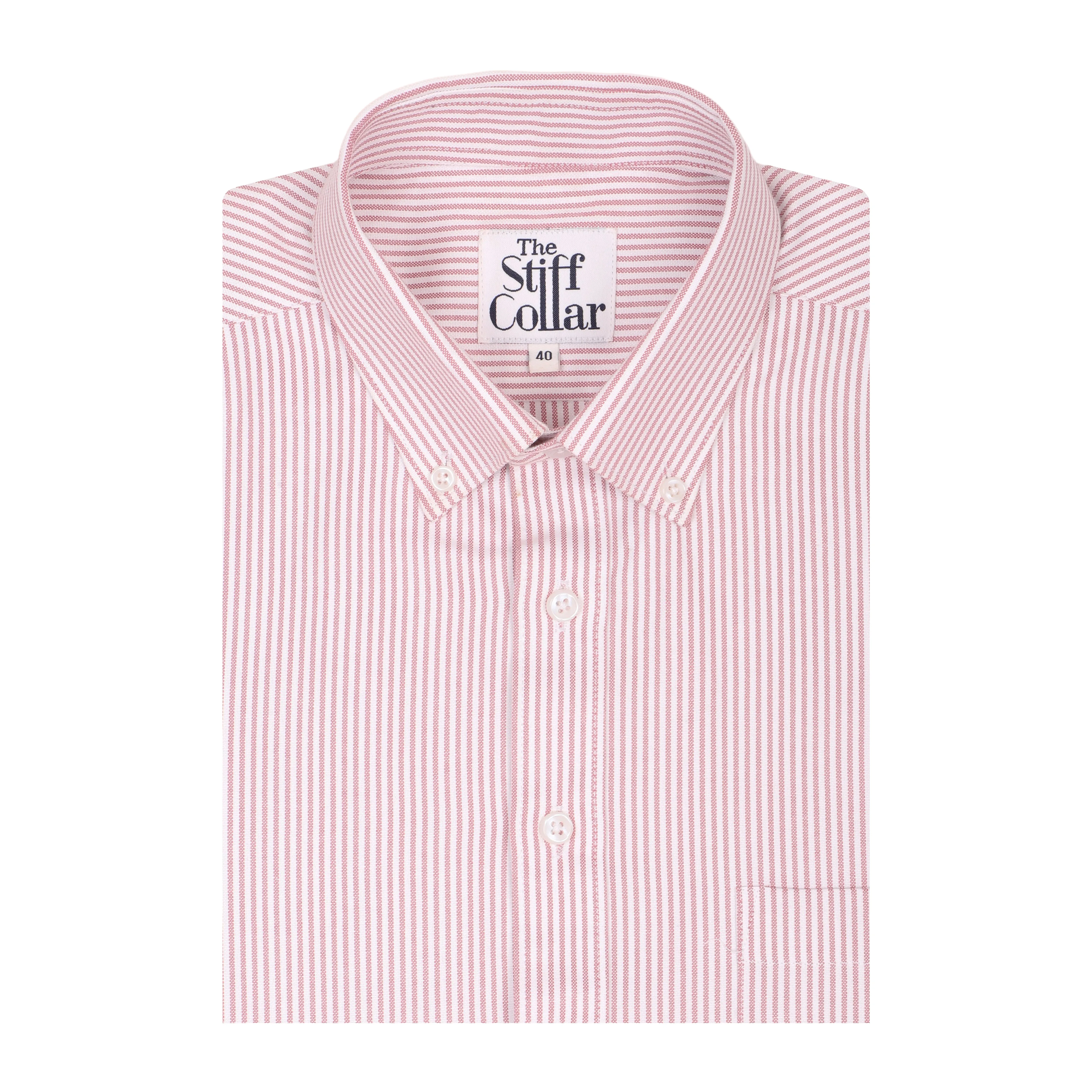 Pink Candy Oxford Stripes Button Down Cotton Shirt