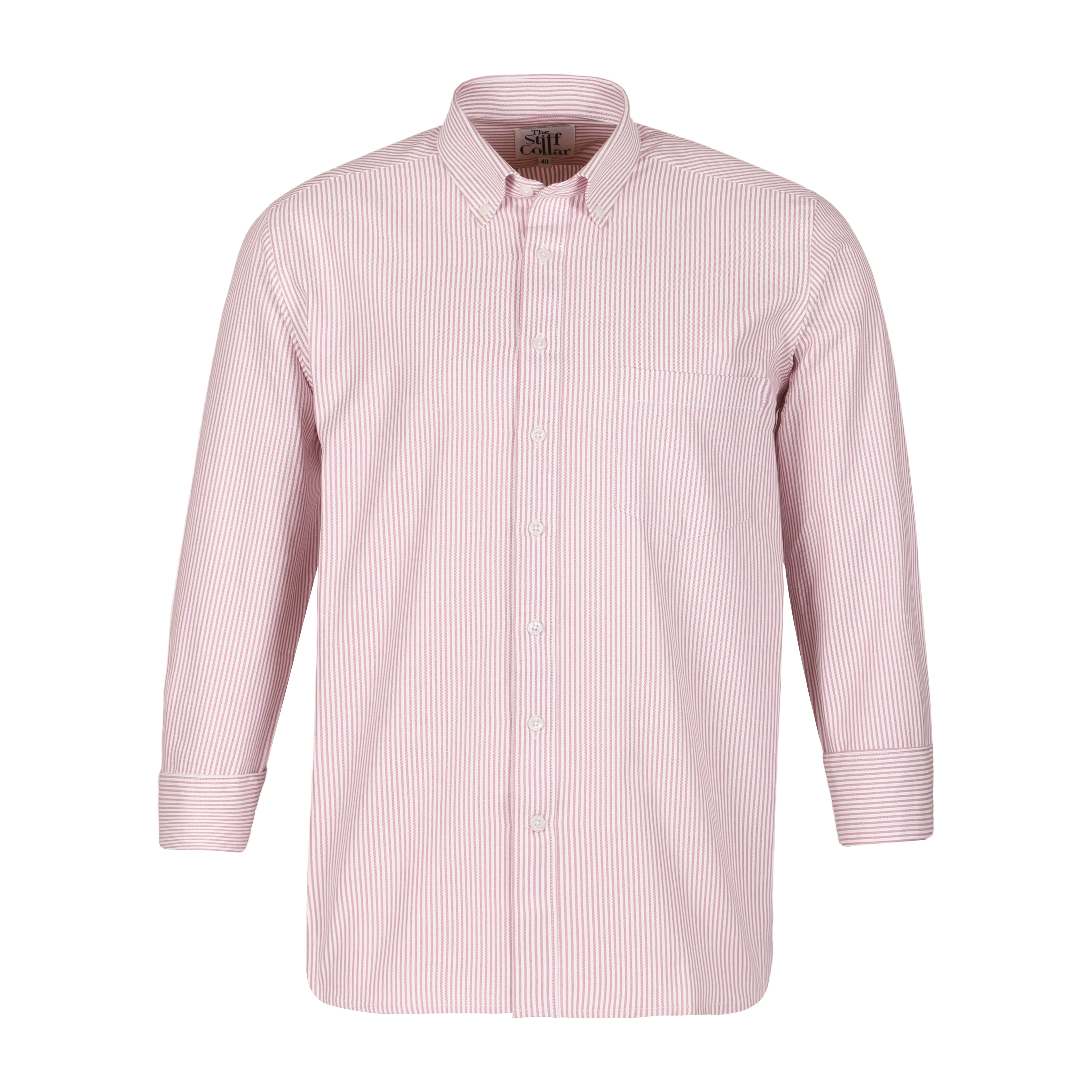 Pink Candy Oxford Stripes Button Down Cotton Shirt