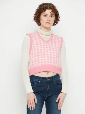 Pink Elegance V-Neck Sweater