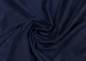 Precut 1.5 Metres Navy Blue Plain Suede Fabric