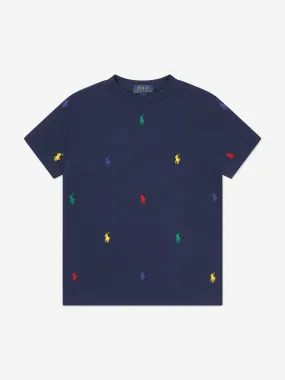 Ralph Lauren Boys Multic Logo T-Shirt in Navy