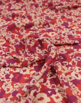 Red & Purple Amour Floral Viscose Jacquard Fabric