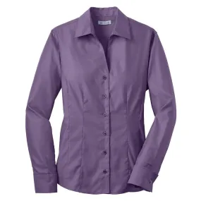 Red House Women's Purple Dusk French Cuff Non-Iron Pinpoint Oxford Shirt