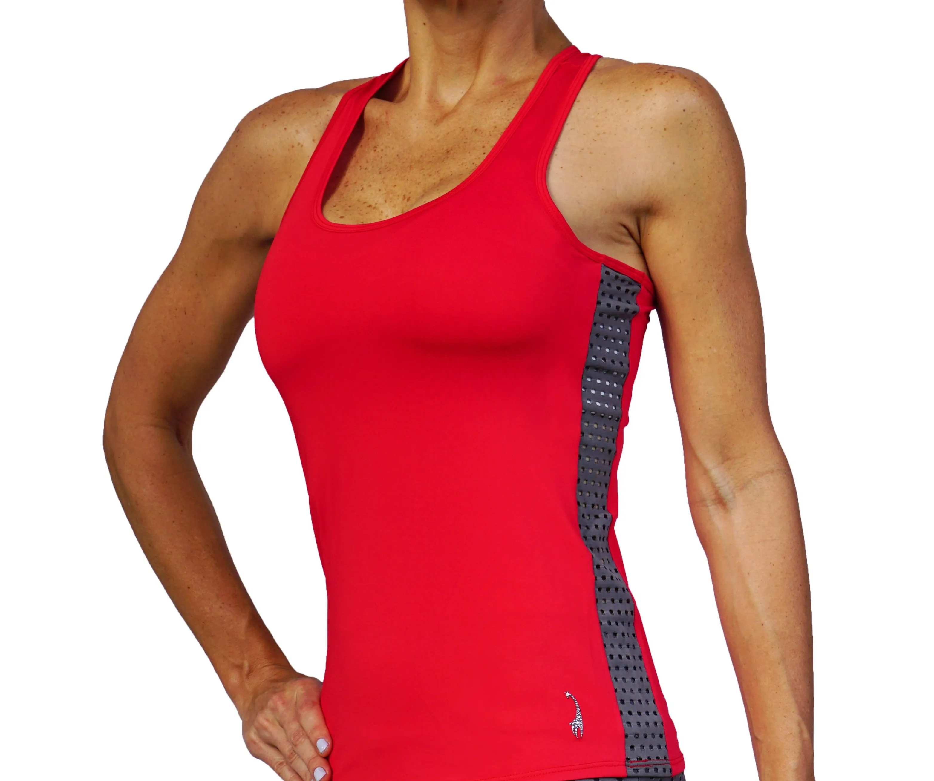 Red Modern Mesh Racerback