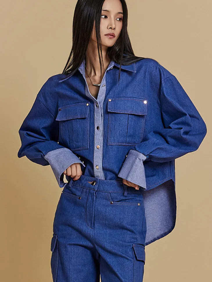 S589 Denim Loose Fit Shirt