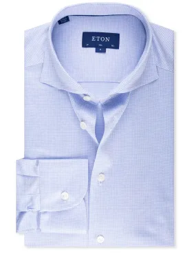 Slim Fit Houndstooth Shirt Blue