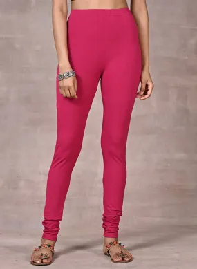 Sofia Pink Skinny Fit Leggings for Women