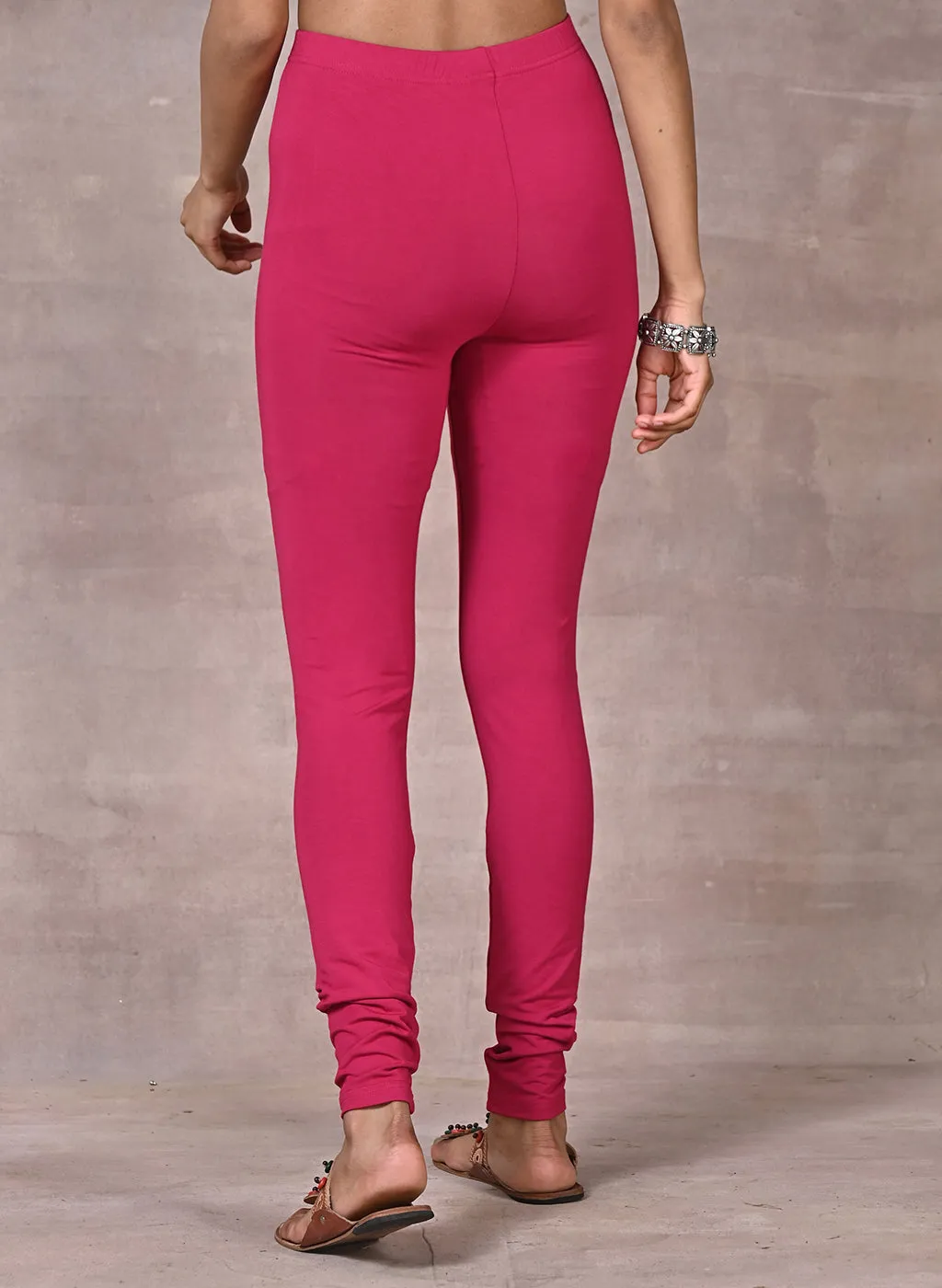 Sofia Pink Skinny Fit Leggings for Women