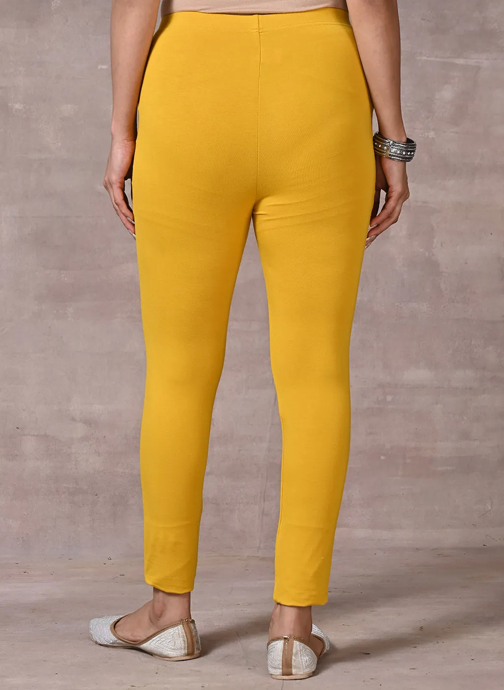 Sofia Yellow Skinny Fit Leggings for Women