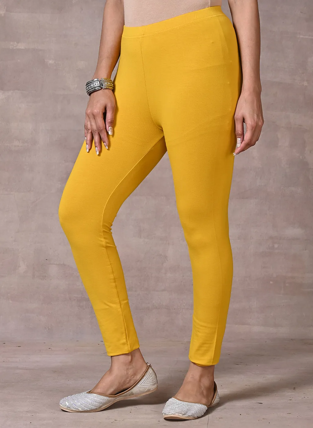 Sofia Yellow Skinny Fit Leggings for Women