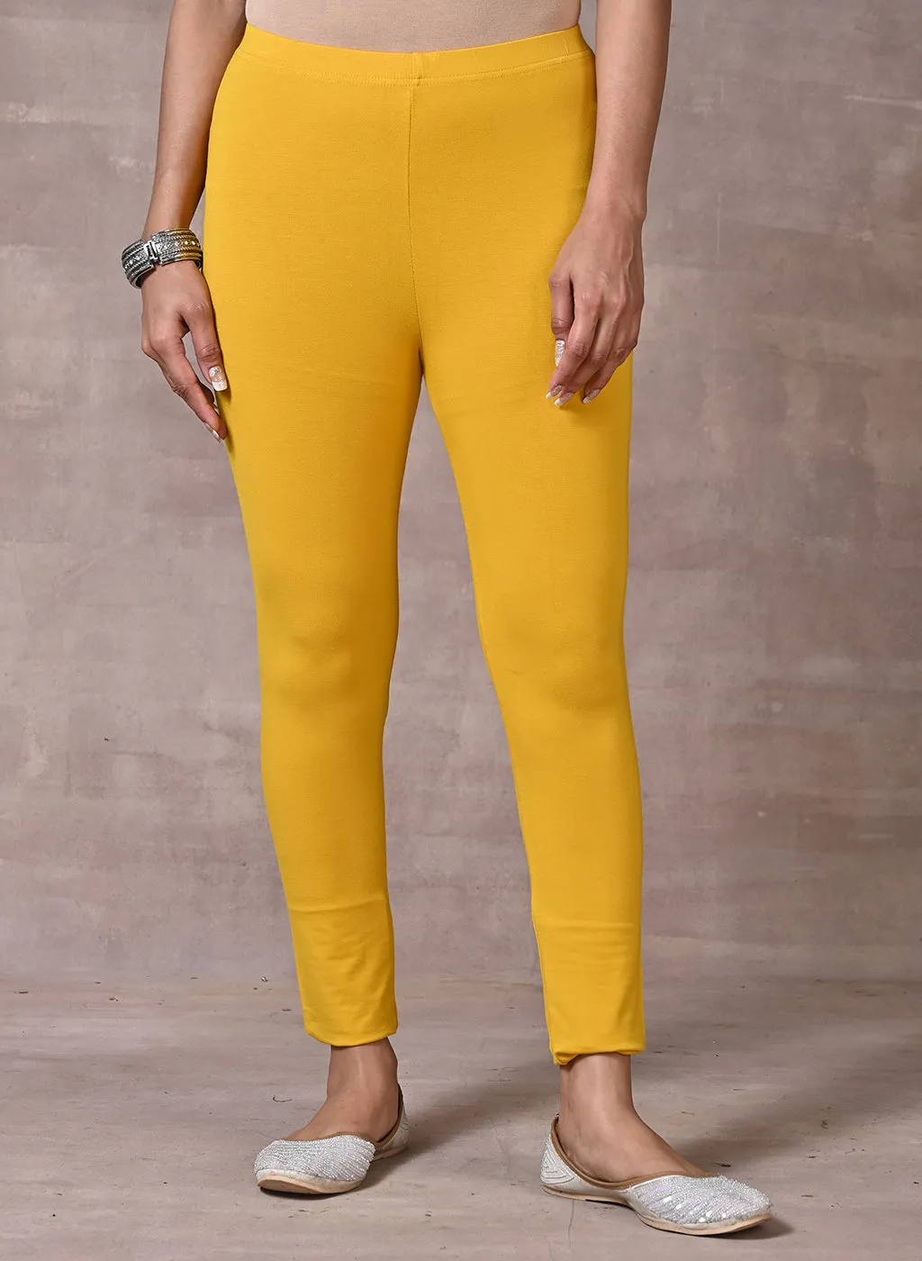 Sofia Yellow Skinny Fit Leggings for Women